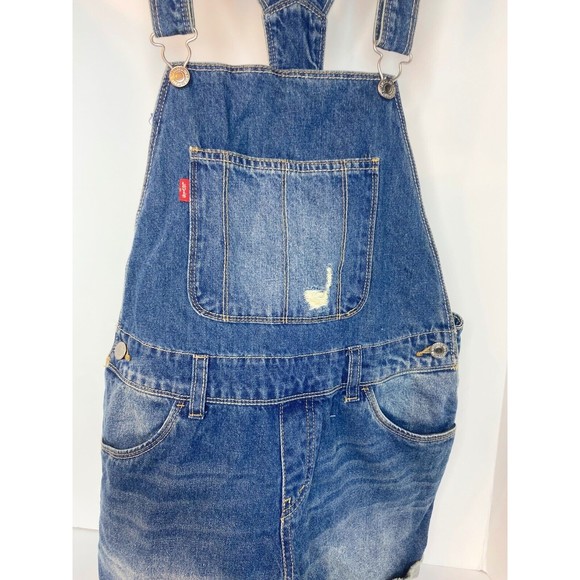 Levi’s Shortall Size 16 Reg Overall Jeans Shorts girls - Picture 3 of 16
